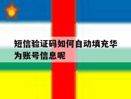 短信验证码如何自动填充华为账号信息呢