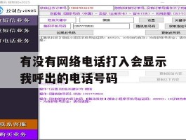 包含有没有网络电话打入会显示我呼出的电话号码的词条