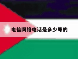 电信网络电话是多少号的