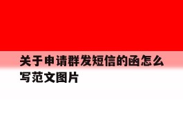 关于申请群发短信的函怎么写范文图片