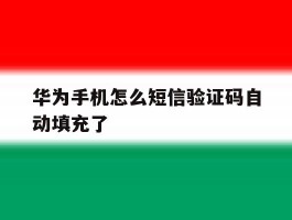 华为手机怎么短信验证码自动填充了