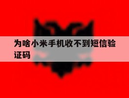 为啥小米手机收不到短信验证码