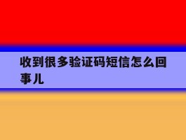 收到很多验证码短信怎么回事儿