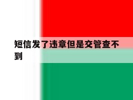 短信发了违章但是交管查不到