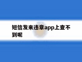 短信发来违章app上查不到呢