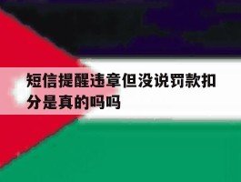 短信提醒违章但没说罚款扣分是真的吗吗的简单介绍