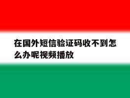 在国外短信验证码收不到怎么办呢视频播放