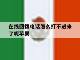 在线回拨电话怎么打不进来了呢苹果