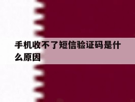 手机收不了短信验证码是什么原因