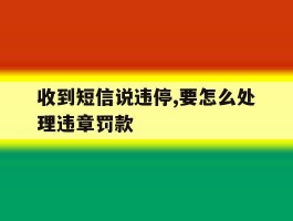 收到短信说违停,要怎么处理违章罚款