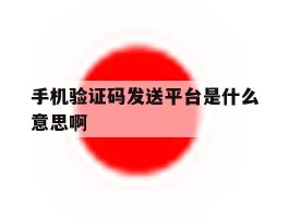 手机验证码发送平台是什么意思啊