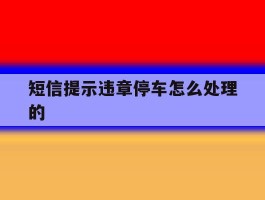 短信提示违章停车怎么处理的