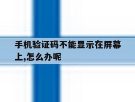 包含手机验证码不能显示在屏幕上,怎么办呢的词条