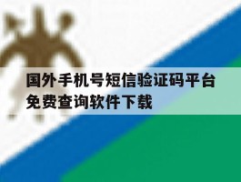 国外手机号短信验证码平台免费查询软件下载