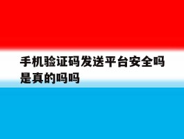 手机验证码发送平台安全吗是真的吗吗的简单介绍