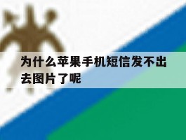 为什么苹果手机短信发不出去图片了呢