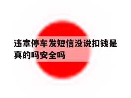 违章停车发短信没说扣钱是真的吗安全吗的简单介绍