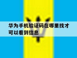 华为手机验证码在哪里找才可以看到信息
