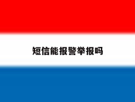 短信能报警举报吗
