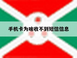手机卡为啥收不到短信信息