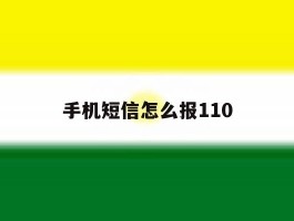 手机短信怎么报110