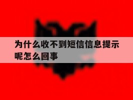 为什么收不到短信信息提示呢怎么回事