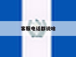 客服电话都说啥
