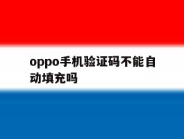 oppo手机验证码不能自动填充吗