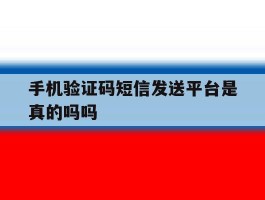 手机验证码短信发送平台是真的吗吗