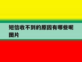 短信收不到的原因有哪些呢图片