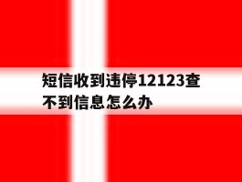 短信收到违停12123查不到信息怎么办