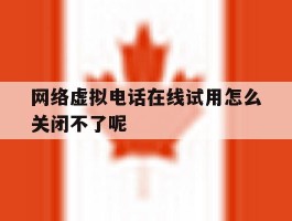 关于网络虚拟电话在线试用怎么关闭不了呢的信息