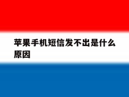 苹果手机短信发不出是什么原因