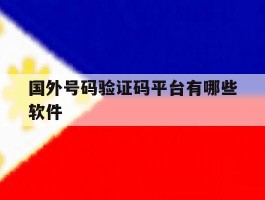 国外号码验证码平台有哪些软件