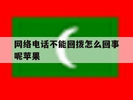 网络电话不能回拨怎么回事呢苹果