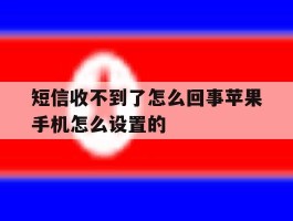 短信收不到了怎么回事苹果手机怎么设置的的简单介绍
