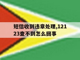 关于短信收到违章处理,12123查不到怎么回事的信息