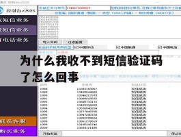 为什么我收不到短信验证码了怎么回事