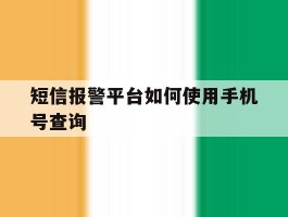短信报警平台如何使用手机号查询