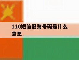 关于110短信报警号码是什么意思的信息