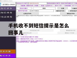 手机收不到短信提示是怎么回事儿