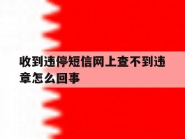 收到违停短信网上查不到违章怎么回事