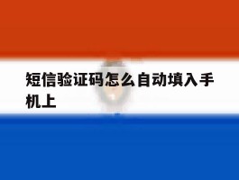 短信验证码怎么自动填入手机上