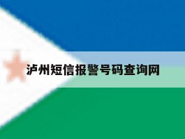 泸州短信报警号码查询网