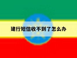 建行短信收不到了怎么办