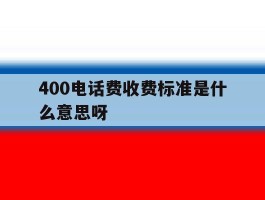 包含400电话费收费标准是什么意思呀的词条