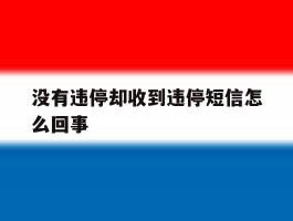 没有违停却收到违停短信怎么回事