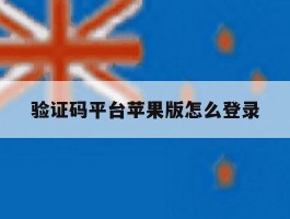 验证码平台苹果版怎么登录