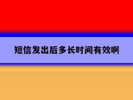 短信发出后多长时间有效啊
