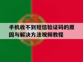 手机收不到短信验证码的原因与解决方法视频教程的简单介绍